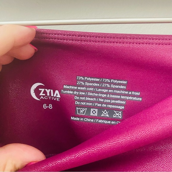 ZYIA Cropped Leggings Purple/Pink Sz 6-8 - Picture 9 of 9